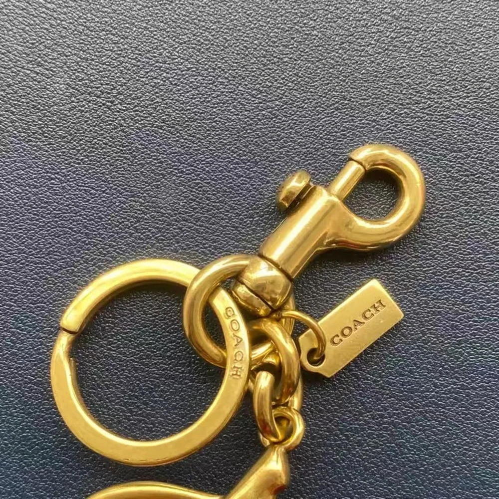 Coach Gold-Tone Keychain with Red Glitter Cherry Charms